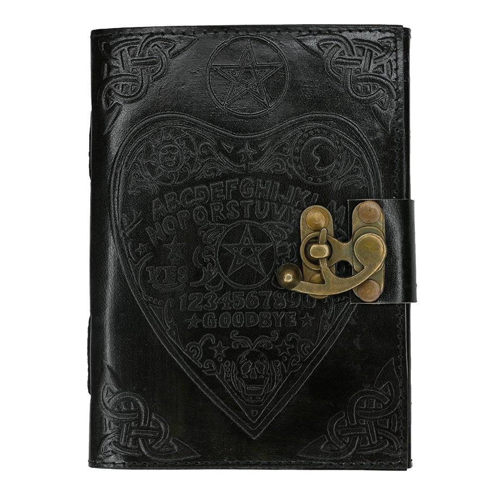Black Talking Board Leather Journal - Crystal Nest