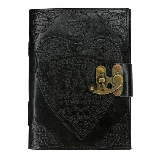 Black Talking Board Leather Journal - Crystal Nest