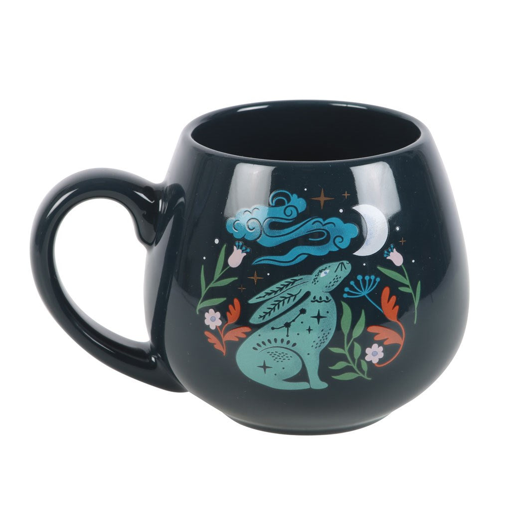 Midnight Hare Ceramic Mug - Crystal Nest
