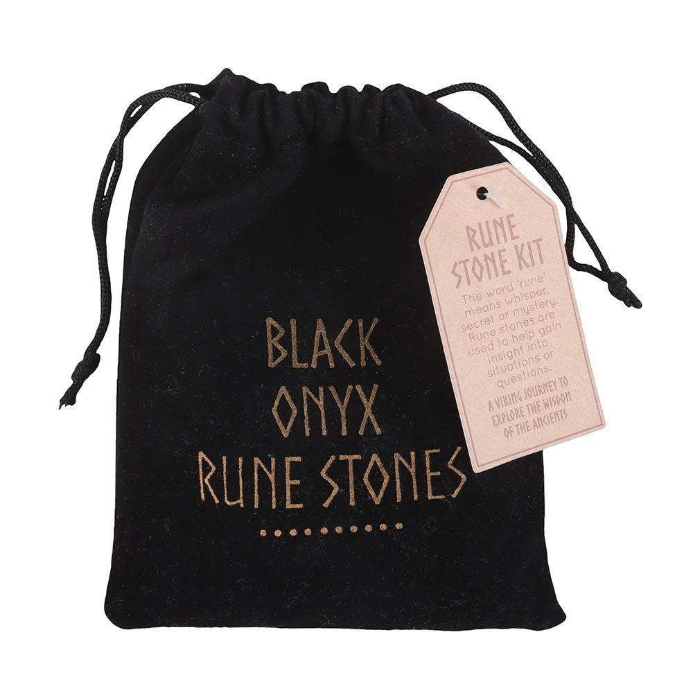 Black Onyx Viking Rune Stone Set - Crystal Nest