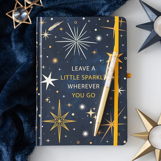 Leave a Little Sparkle A5 Notebook & Citrine Pen Set