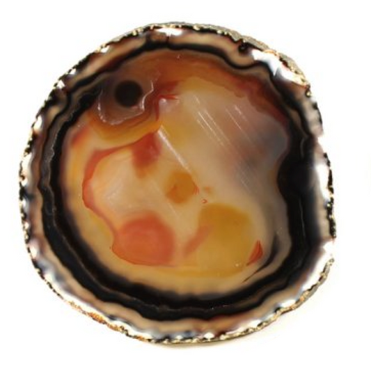 Banded Natural Agate Slice | 14–15 cm
