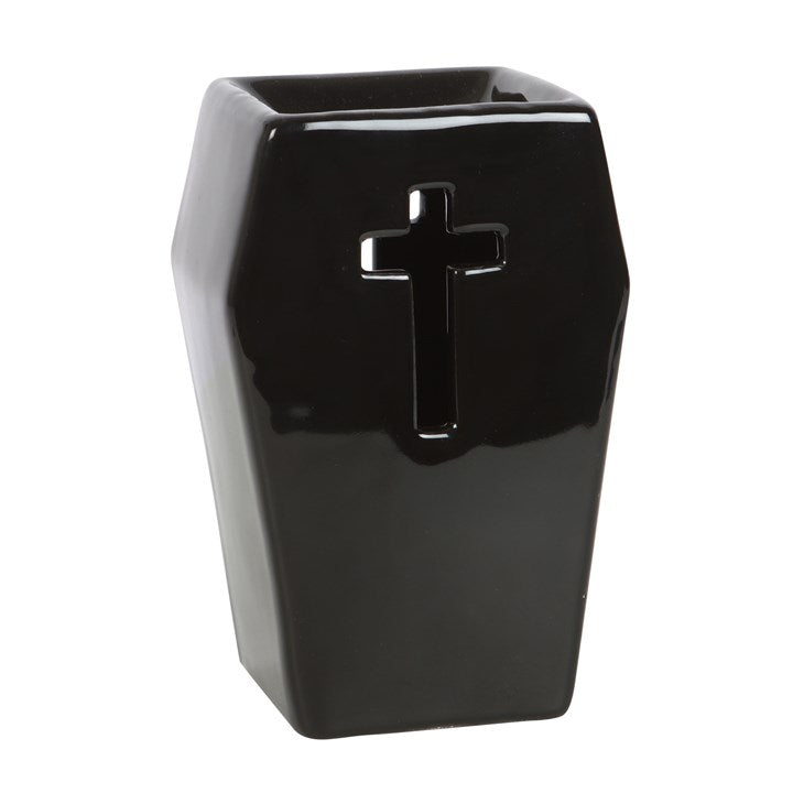 Black Coffin Oil Burner - Crystal Nest