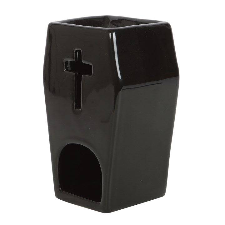 Black Coffin Oil Burner - Crystal Nest