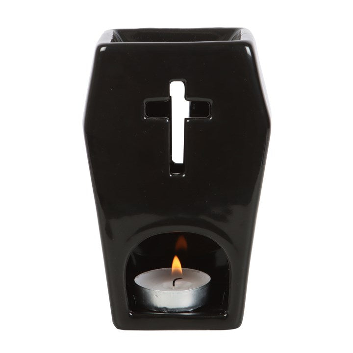 Black Coffin Oil Burner - Crystal Nest