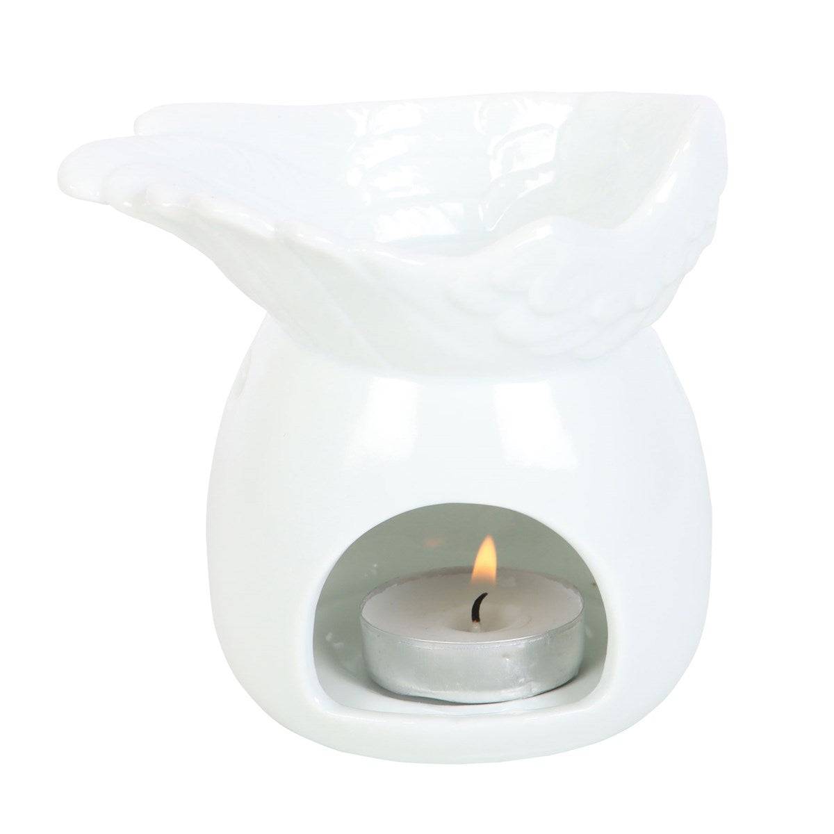 Angel Wing Dish Ceramic Oil Burner - Crystal Nest