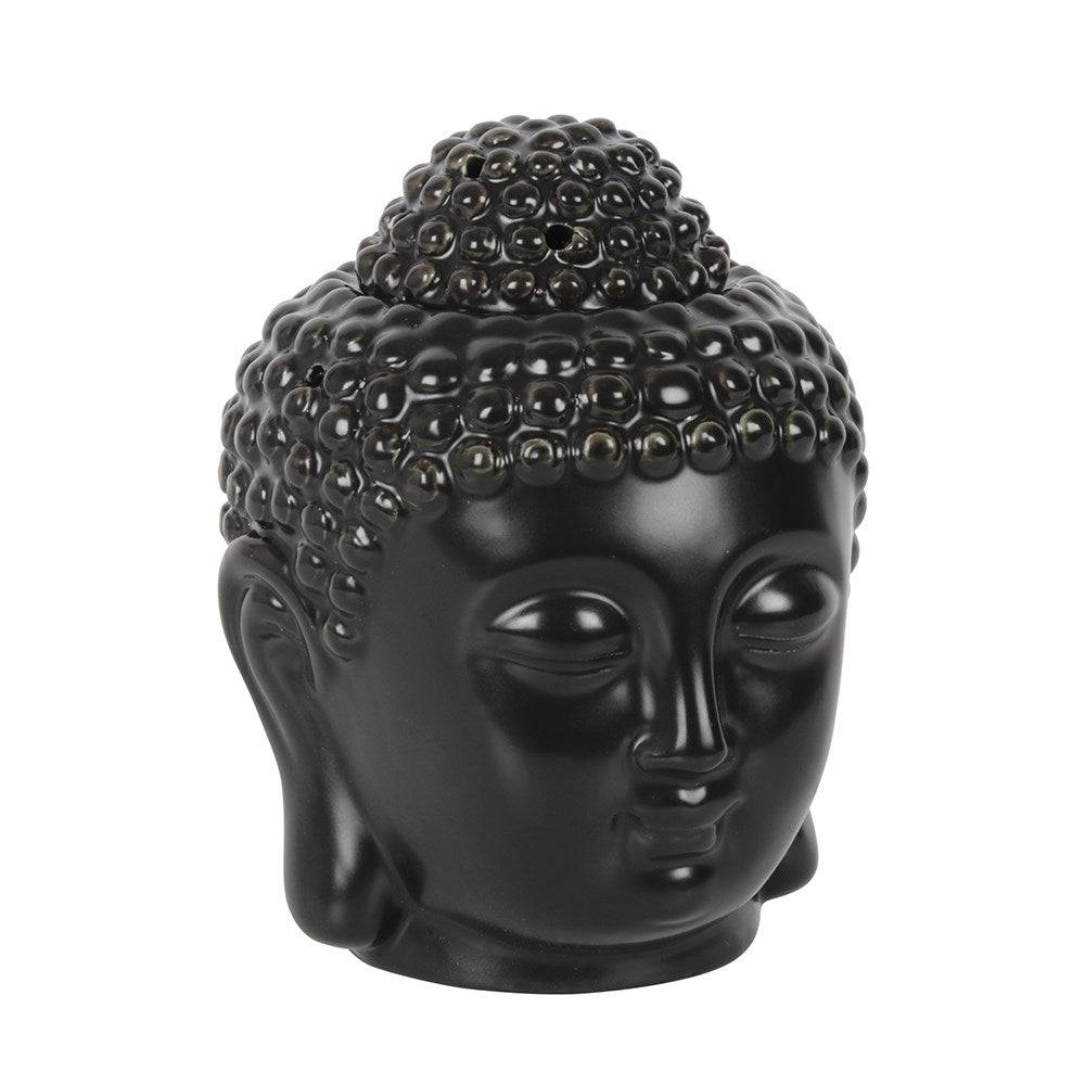Black Buddha Head Oil Burner - Crystal Nest