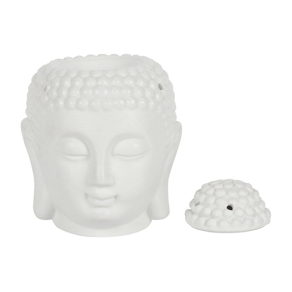 White Buddha Head Oil Burner - Crystal Nest