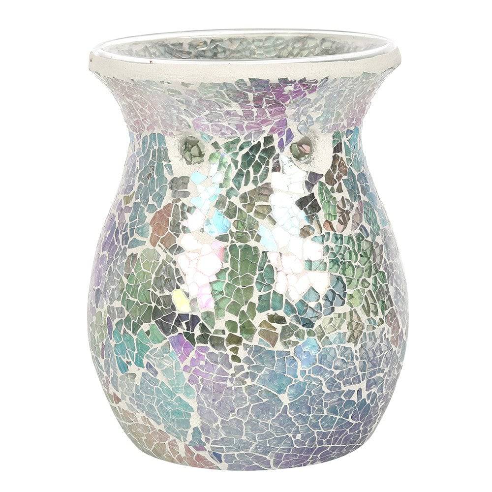 Large Iridescent Crackle Oil Burner - Crystal Nest