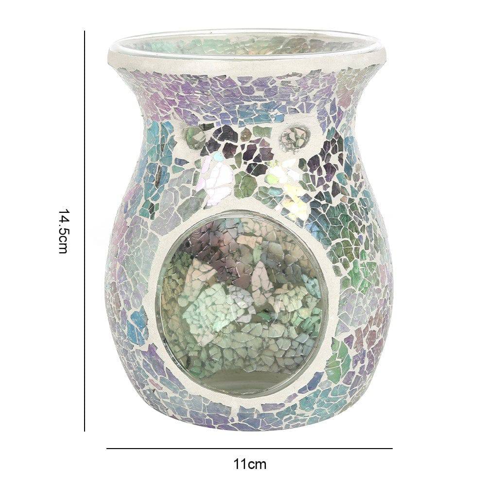 Large Iridescent Crackle Oil Burner - Crystal Nest