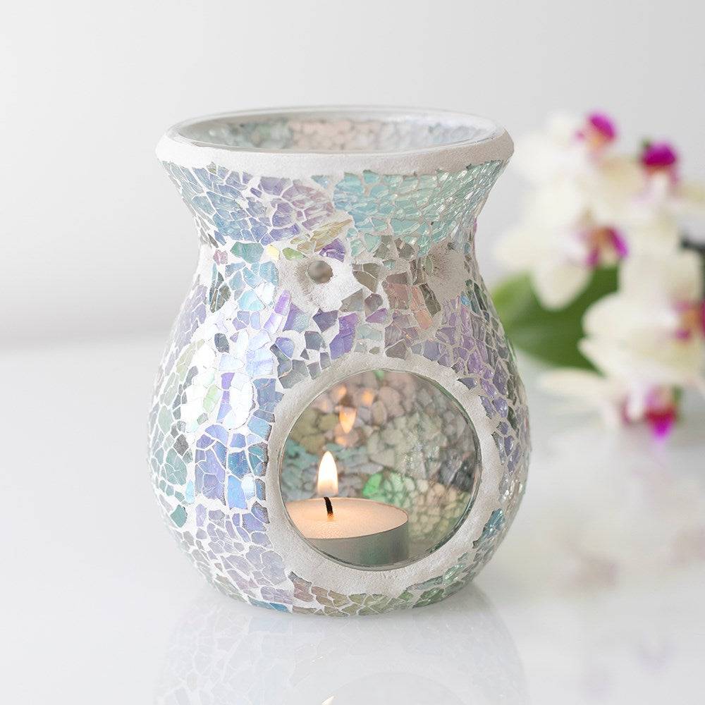 Small Iridescent Crackle Oil Burner - Crystal Nest