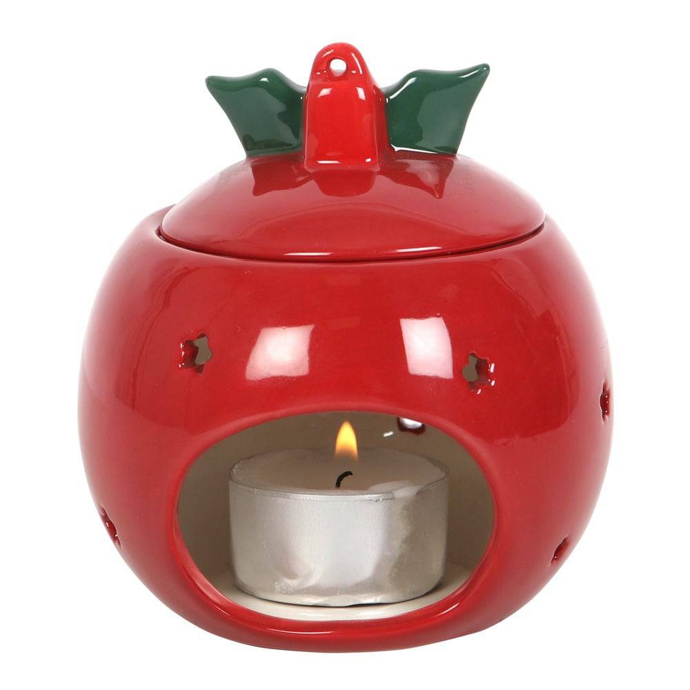 Red Christmas Bauble Oil Burner - Crystal Nest