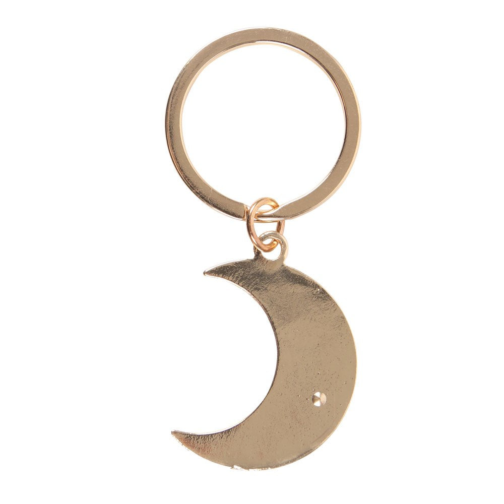 Moon Phase Crescent Keyring - Crystal Nest
