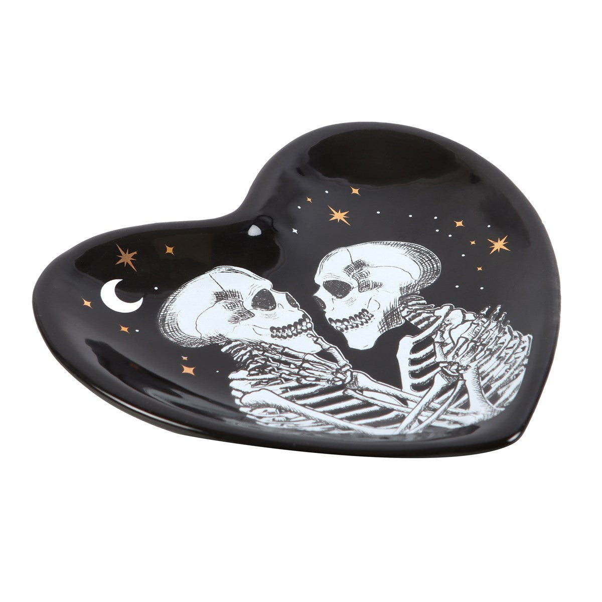 Eternal Love Skeleton Black Heart Trinket - Crystal Nest