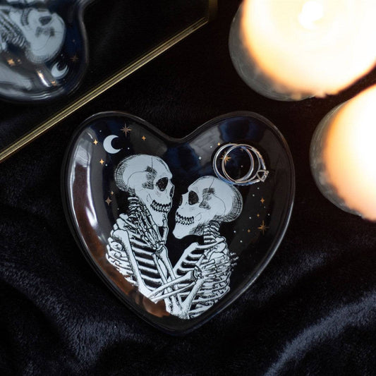 Eternal Love Skeleton Black Heart Trinket - Crystal Nest