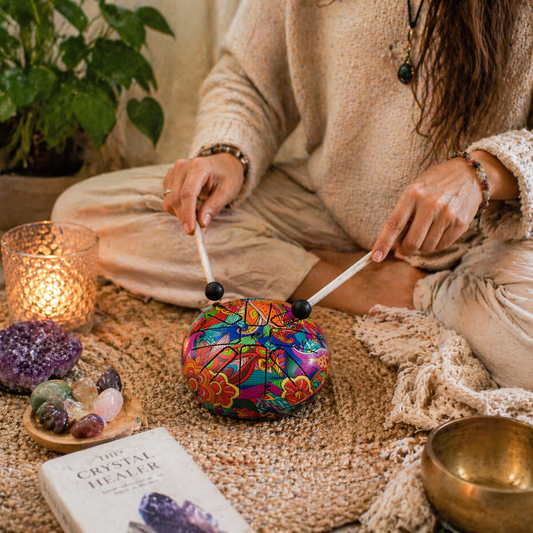 Psychedelic Bloom Hapi Steel Tongue Drum | Small - Crystal Nest