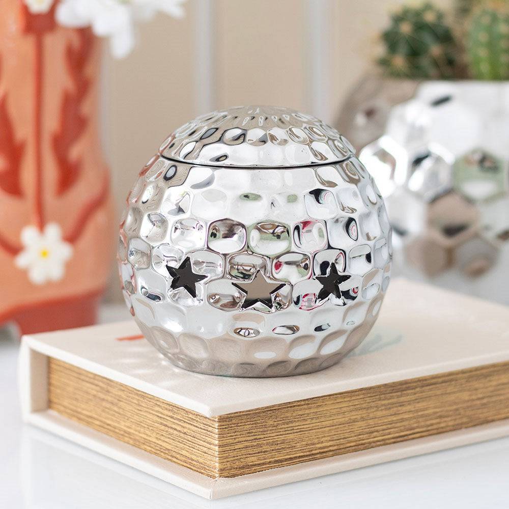 Silver Disco Ball Oil Burner - Crystal Nest