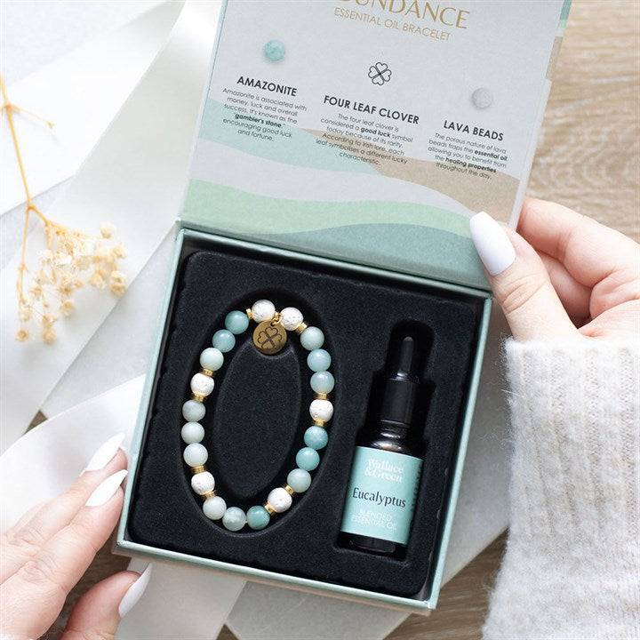 Abundance Amazonite Crystal Essential Oil Bracelet - Crystal Nest