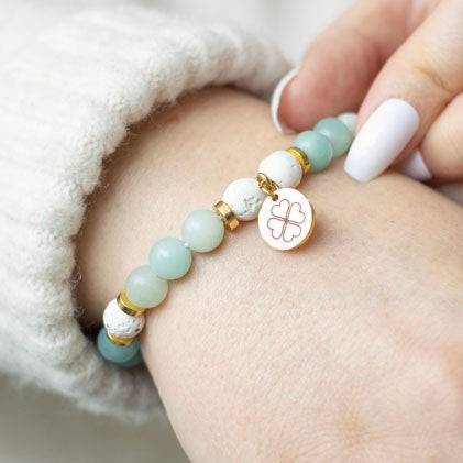 Abundance Amazonite Crystal Essential Oil Bracelet - Crystal Nest