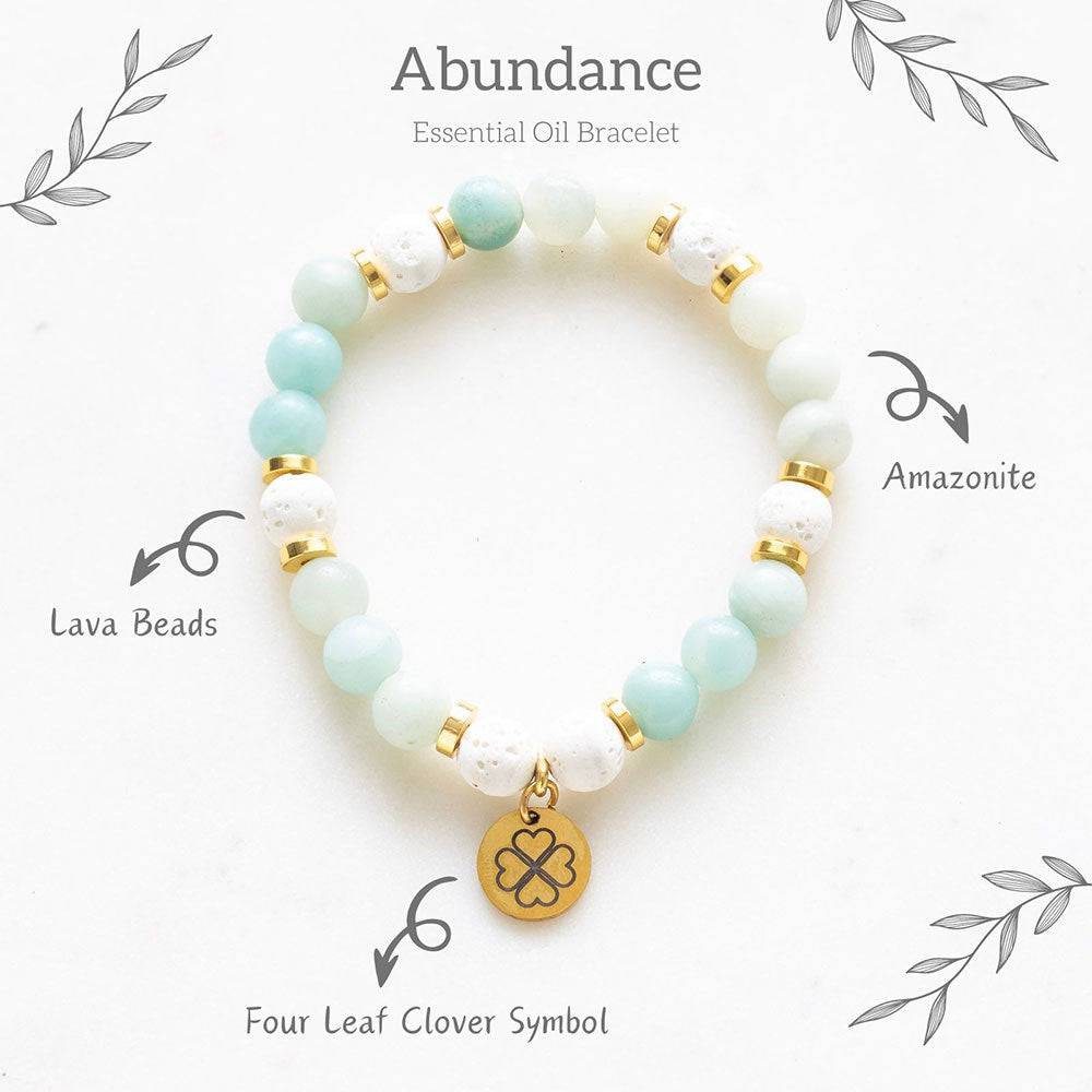 Abundance Amazonite Crystal Essential Oil Bracelet - Crystal Nest
