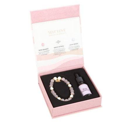 Self Love Rose Quartz Crystal Essential Oil Bracelet - Crystal Nest