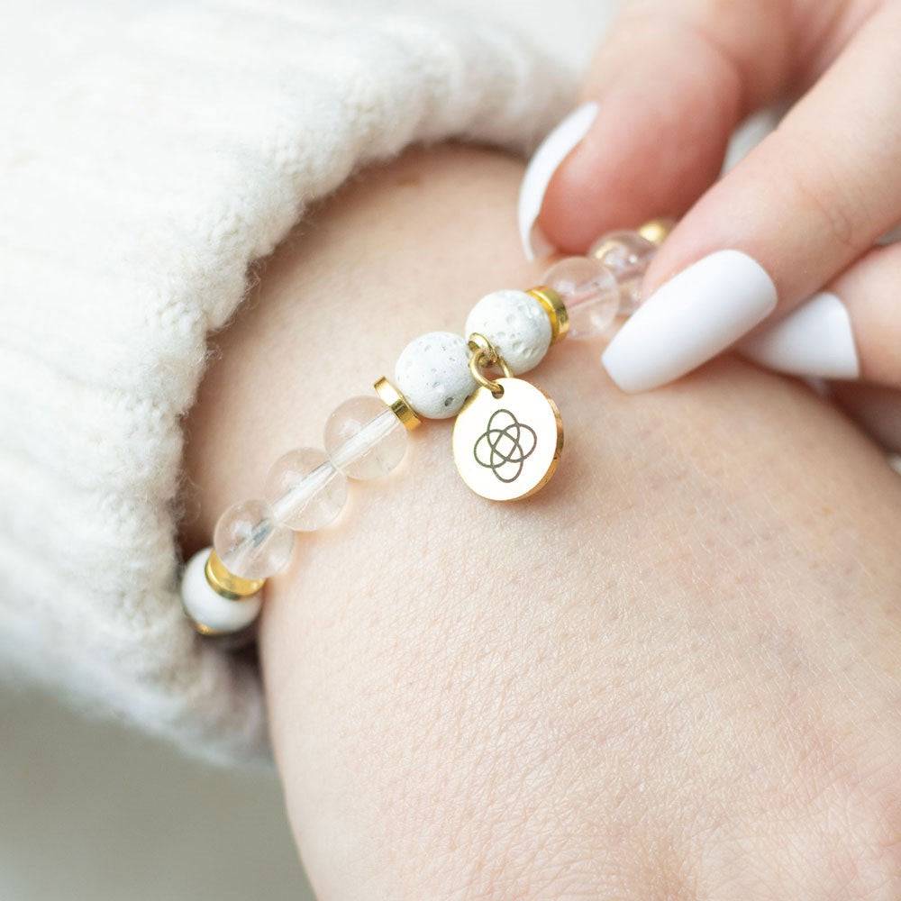Friendship Clear Quartz Crystal Essential Oil Bracelet - Crystal Nest