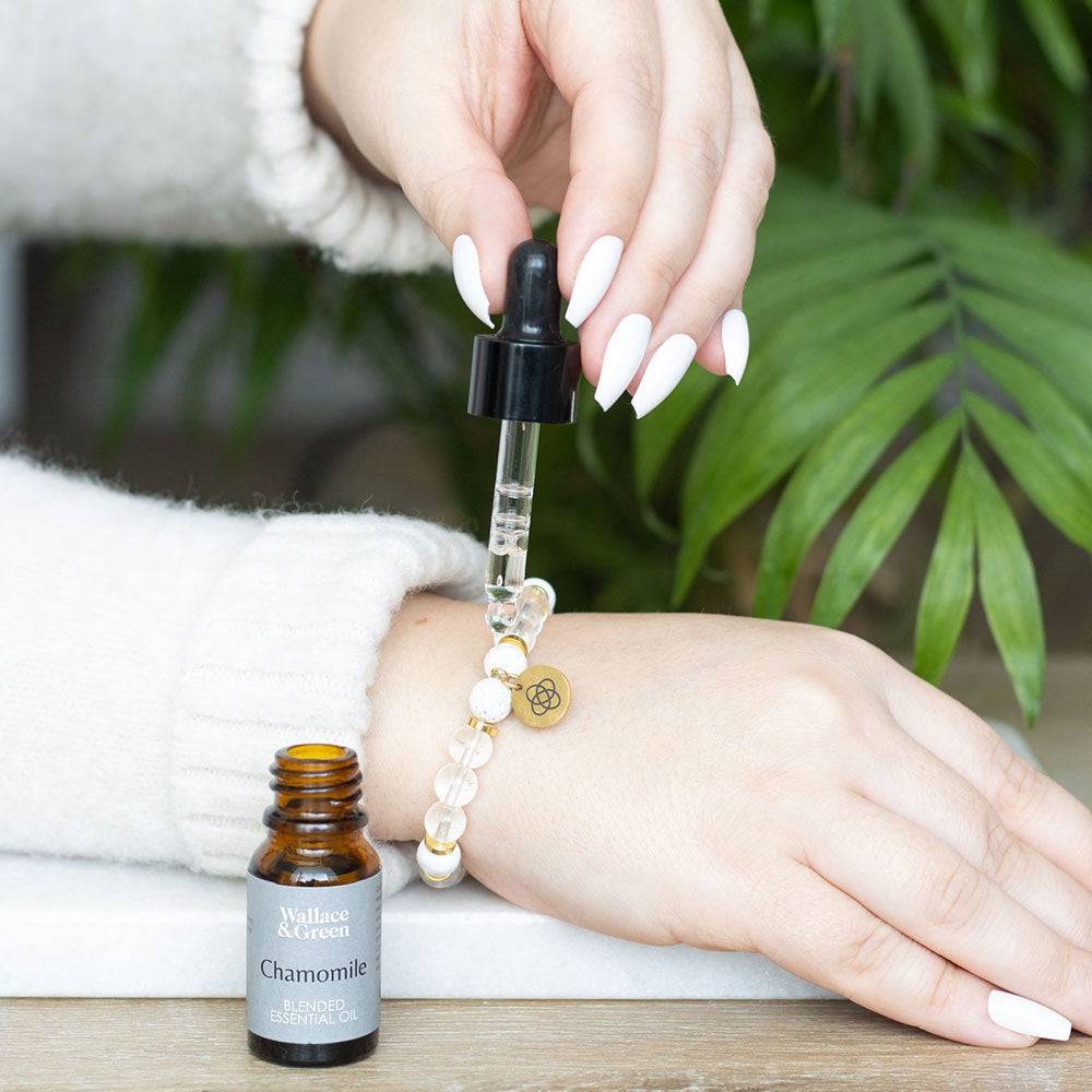 Friendship Clear Quartz Crystal Essential Oil Bracelet - Crystal Nest