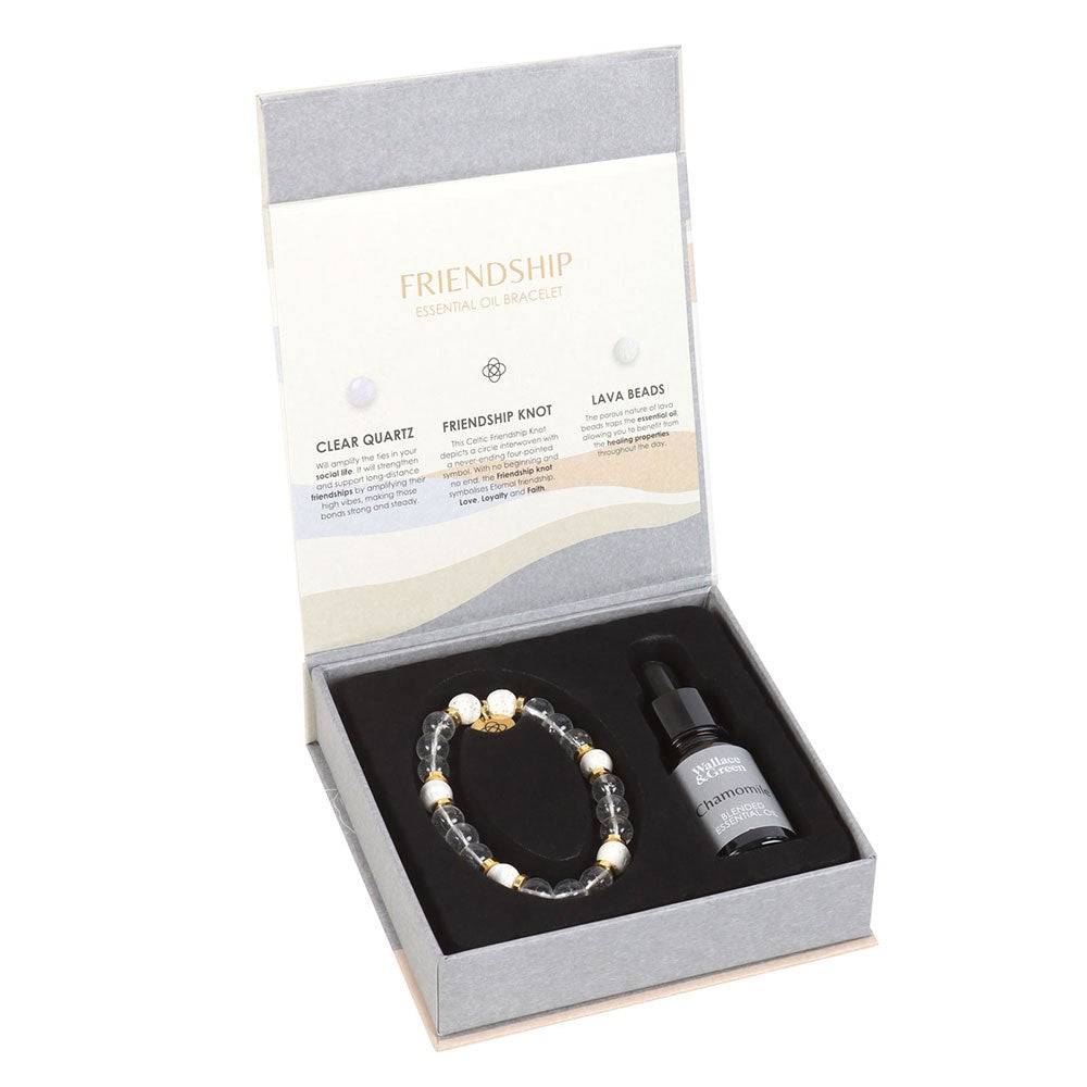 Friendship Clear Quartz Crystal Essential Oil Bracelet - Crystal Nest