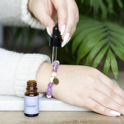 Anti-Anxiety Amethyst Crystal Essential Oil Bracelet - Crystal Nest