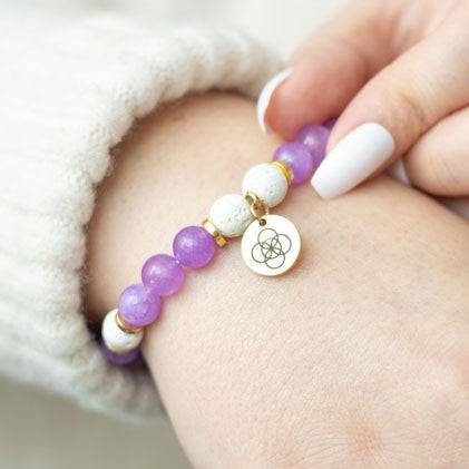 Anti-Anxiety Amethyst Crystal Essential Oil Bracelet - Crystal Nest
