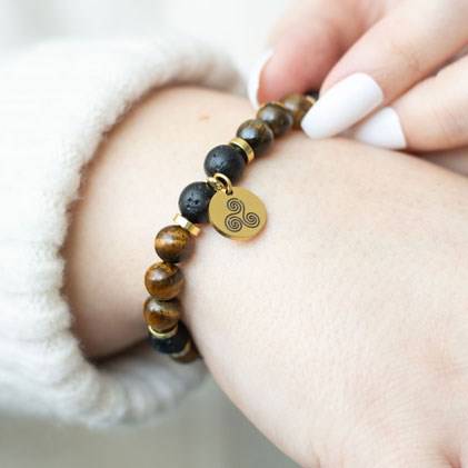 Confidence Tiger's Eye Crystal Essential Oil Bracelet - Crystal Nest