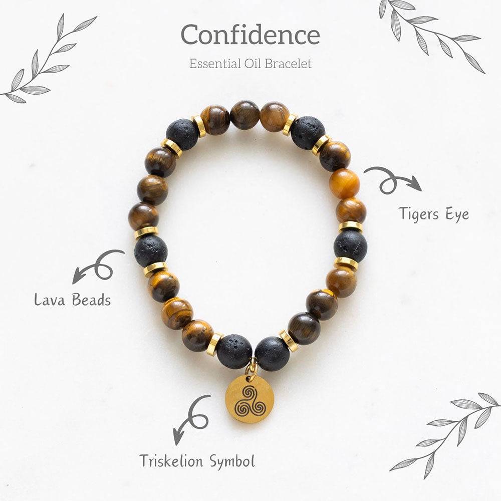 Confidence Tiger's Eye Crystal Essential Oil Bracelet - Crystal Nest