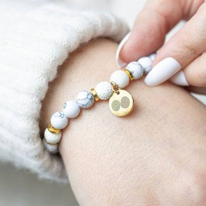 Stress Less Howlite Crystal Essential Oil Bracelet - Crystal Nest