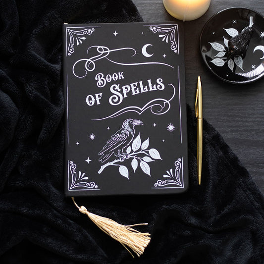 Mystic Raven ‘Book of Spells’ A5 Notebook - Crystal Nest