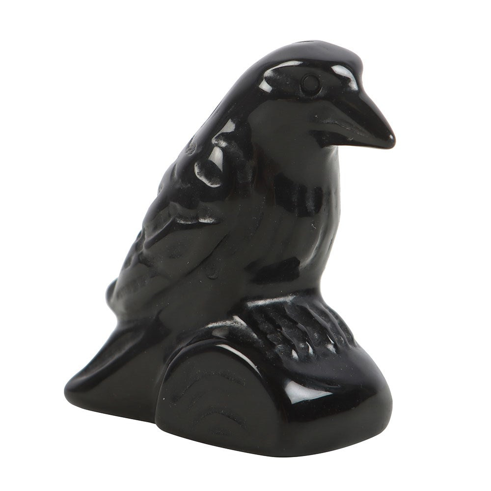 Black Obsidian Raven Ornament - Protection - Crystal Nest