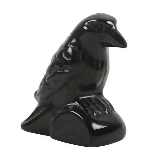 Black Obsidian Raven Ornament - Protection - Crystal Nest