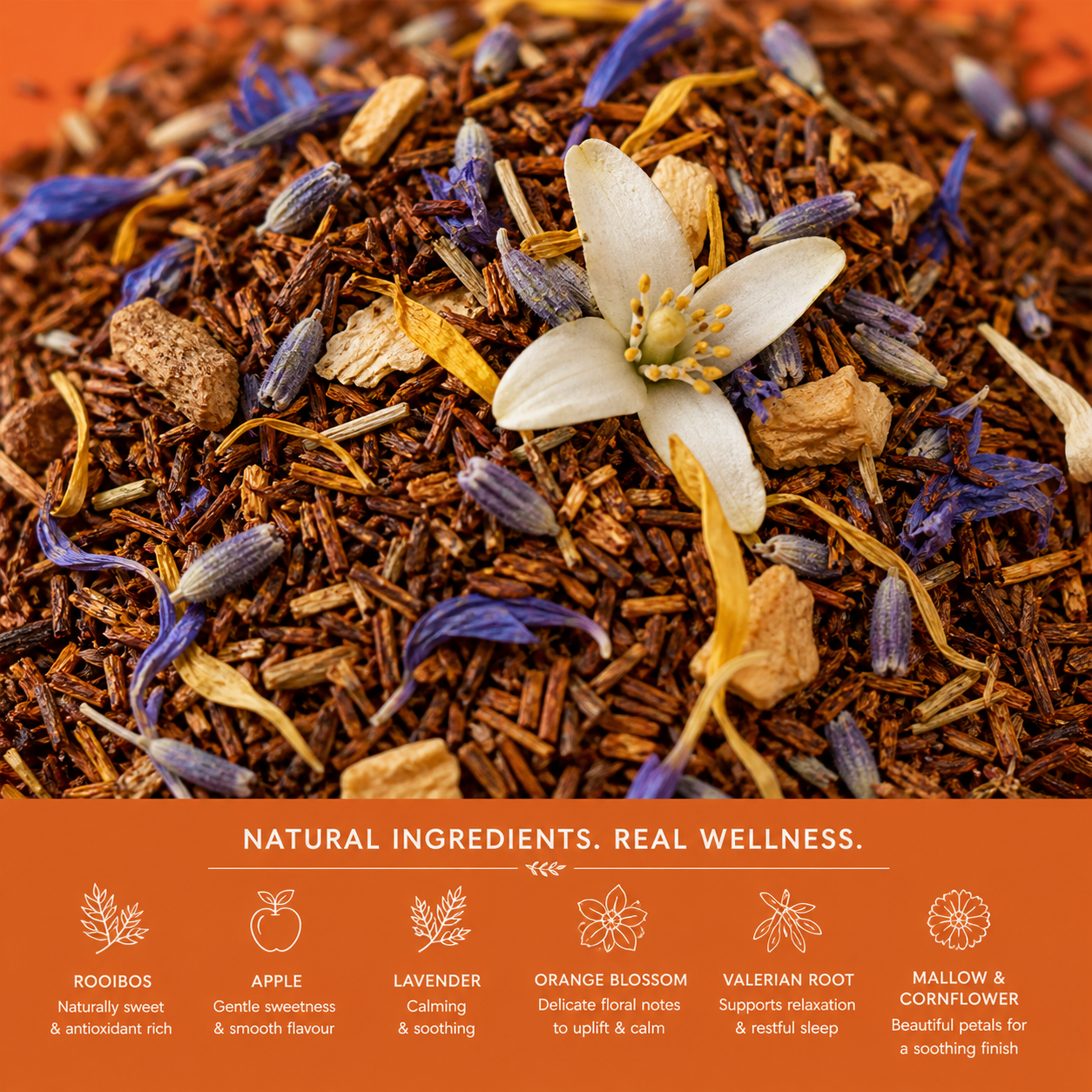 Red Bush Relax Rooibos Tea | Caffeine-Free Sleep & Relaxation Blend (50g Tin)