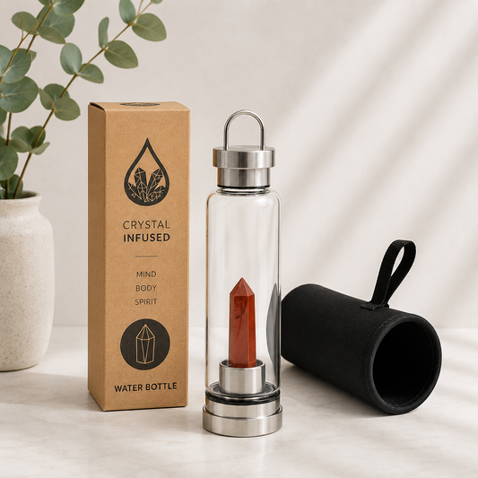 Red Jasper Crystal Infused Water Bottle | 500ml