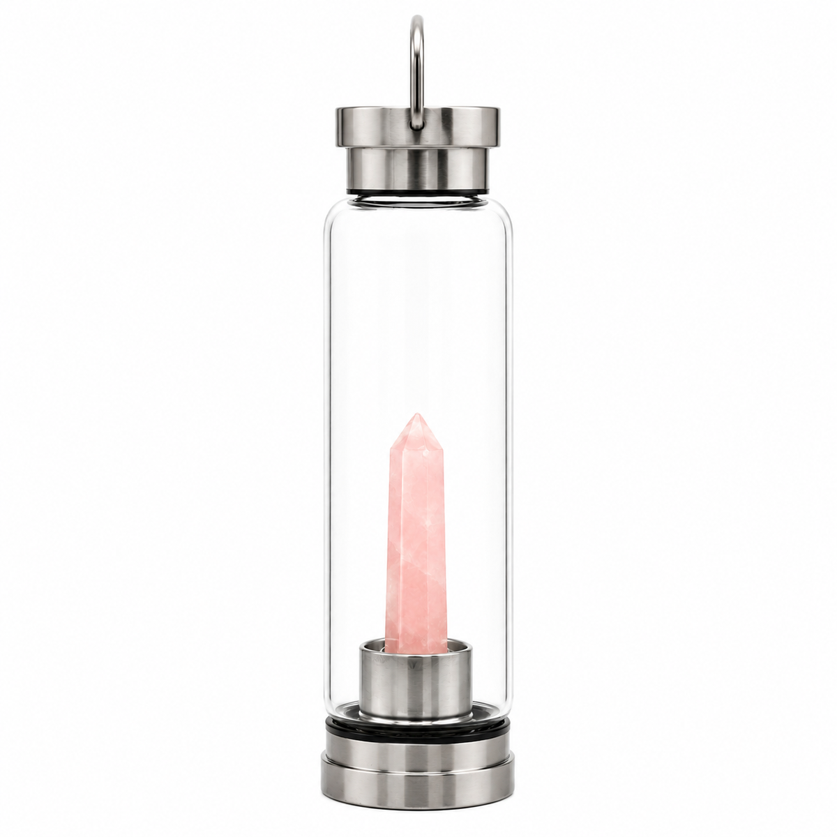Rose Quartz Crystal Infused Water Bottle | 500ml - Crystal Nest