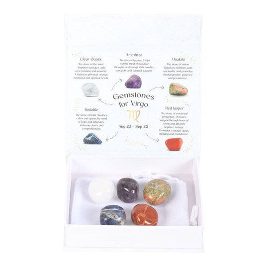 Virgo Zodiac Crystal Tumblestone Set - Crystal Nest