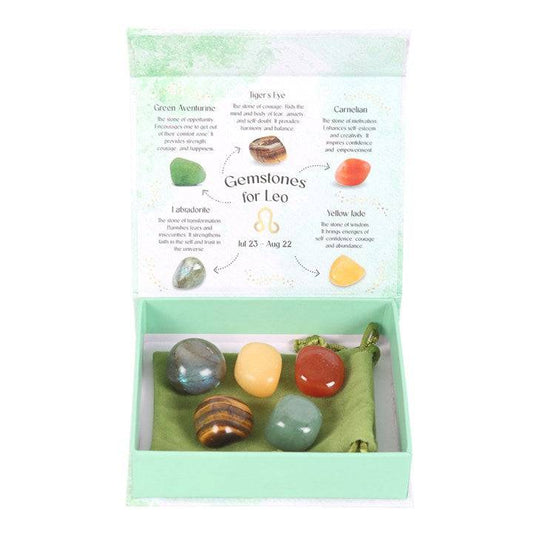 Leo Zodiac Crystal Tumblestone Set - Crystal Nest
