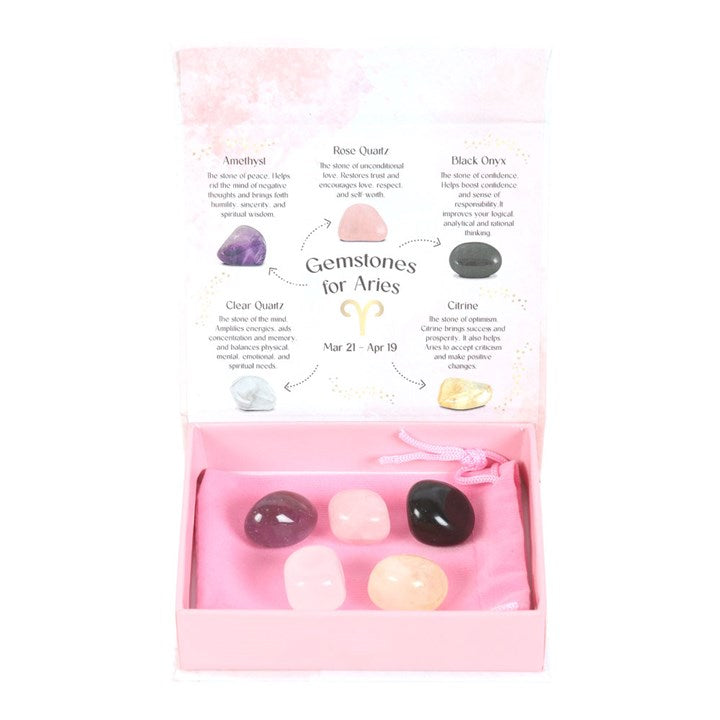 Aries Zodiac Crystal Tumblestone Set - Crystal Nest
