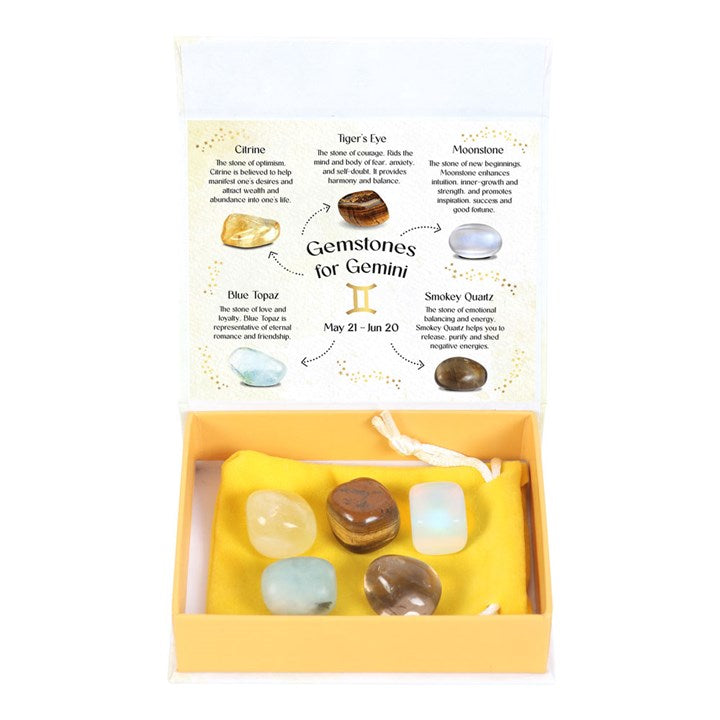 Gemini Zodiac Crystal Tumblestone Set - Crystal Nest