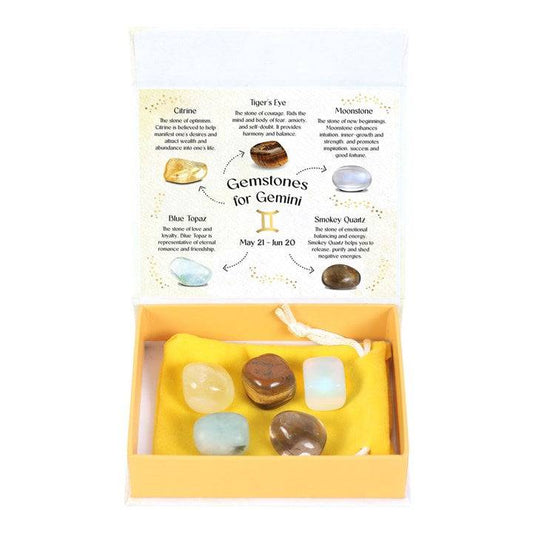 Gemini Zodiac Crystal Tumblestone Set - Crystal Nest