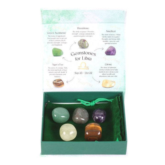 Libra Zodiac Crystal Tumblestone Set - Crystal Nest