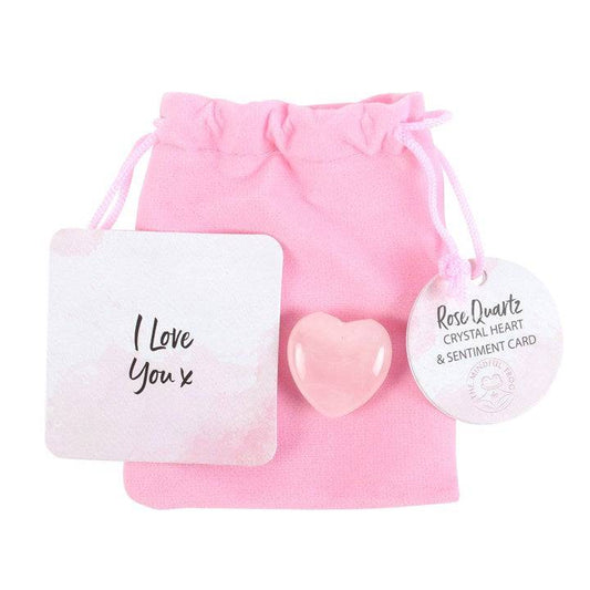 I Love You - Rose Quartz Crystal Heart - A Token of Love and Positivity - Crystal Nest