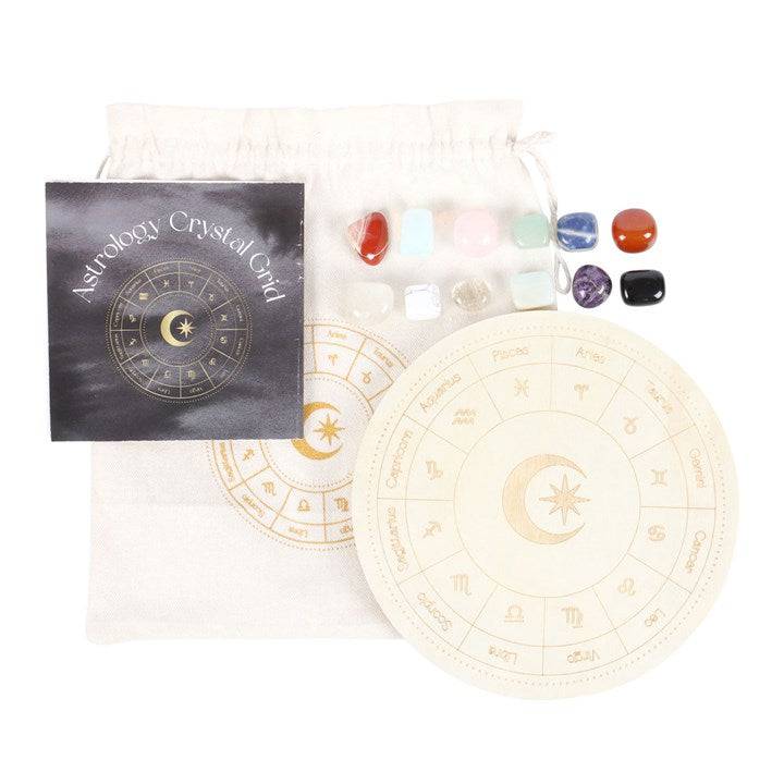 Astrology Wheel - Crystal Grid Set - Crystal Nest