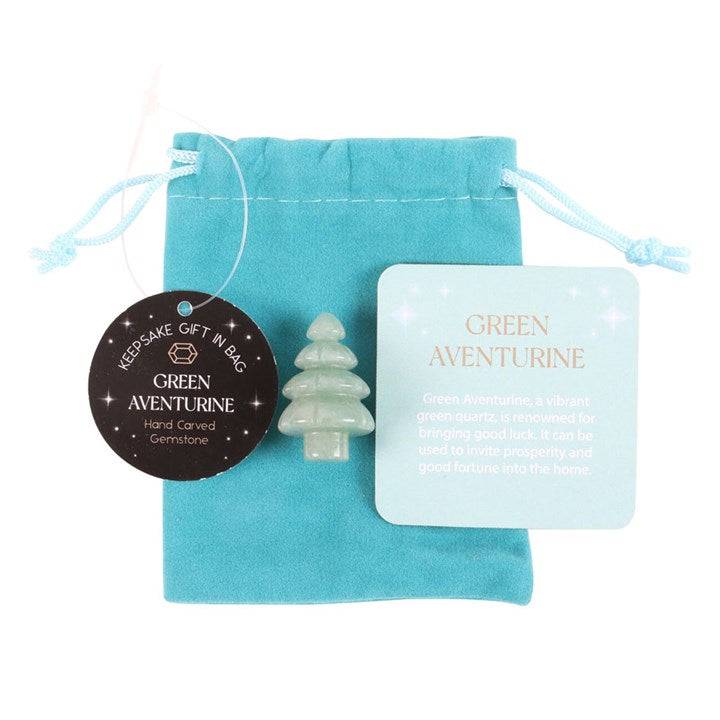 Mini Green Aventurine Christmas Tree in Gift Bag - Crystal Nest