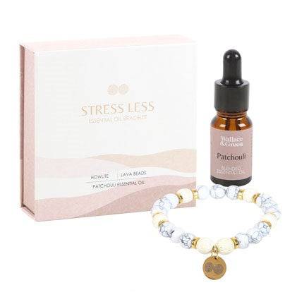Stress Less Howlite Crystal Essential Oil Bracelet - Crystal Nest