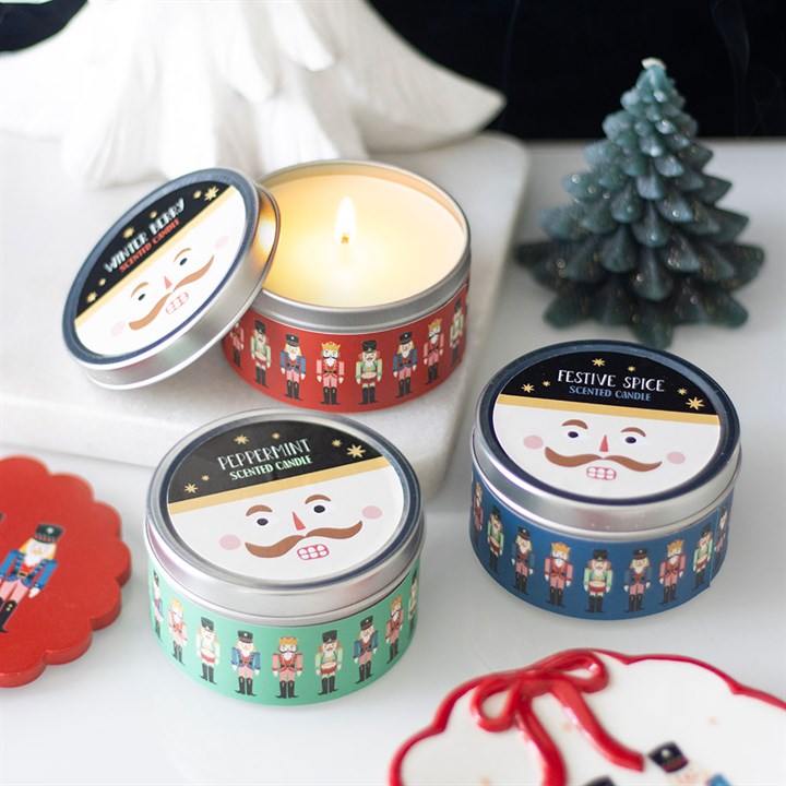 Nutcracker Christmas Scented Candle Gift Set of 3